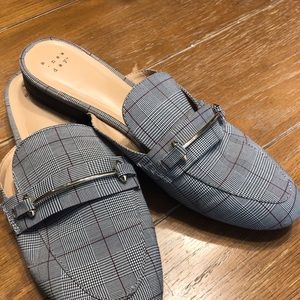 Plaid mules.  Size 11